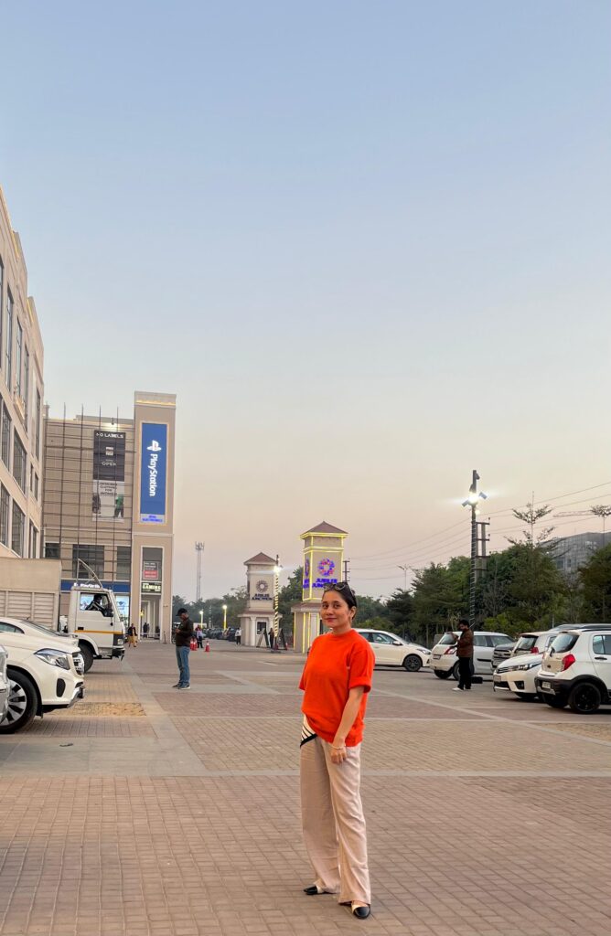 Enjoying the evening sky in Jubilee Walk in Mohali